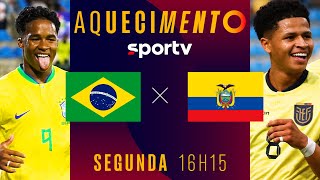 BRASIL X EQUADOR  PRÉJOGO AQUECIMENTO AO VIVO COM IMAGENS  PRÉ OLÍMPICO  live  sportv [upl. by Luther]