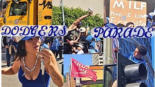 💙🤍 LA DODGERS WORLD SERIES PARADE through downtown LOS ANGELES dodgers dodgersfans [upl. by Patric]