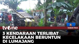 Kecelakaan Maut Beruntun Bus dan Dua Truk di Lumajang  Kabar Pagi tvOne [upl. by Atinna397]