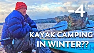 Solo Winter Camping  Kayak Camping Alone and Cold [upl. by Hartill]