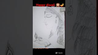 Happy diwali 🎇 🪔 Sketch of festival artistdiwalispecial [upl. by Allin276]