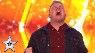 Gruffydd wows with OUT OF THIS WORLD vocals and bags a GOLDEN BUZZER  Auditions  BGT 2018 [upl. by Hawley]