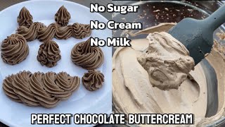 Stable Chocolate Buttercream Recipe  buttercream recipe  homemade whipping cream  condensed milk [upl. by Tory426]