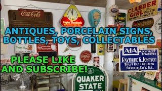 Antique Hunting in Braselton and Monroe Georgia Porcelain Signs Bottles Toys Collectables etc [upl. by Ojimmas]