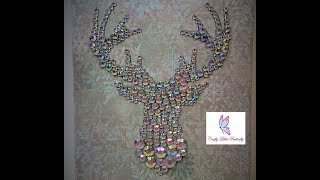 Easy DIY Glitz and Glam Stag Head Canvas with Rhinestones [upl. by Gottwald]