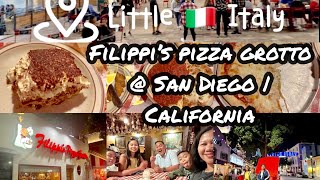 Filippi’s Pizza Grotto Little Italy  San Diego  California dinner review littleitaly sandiego [upl. by Broek]