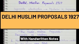 Delhi Muslim Proposal 1927  Muslim League amp Indian National Congress Indo Pak History css2024 [upl. by Luca]