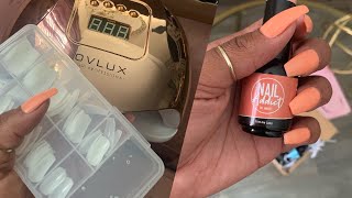 Quick Press on Gel Nails  How I Stick Them On With Base Gel NailAddict [upl. by Aramat118]