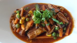 Easy Tin Pilchards fish with Vegetable Curry Recipe [upl. by Amimej]