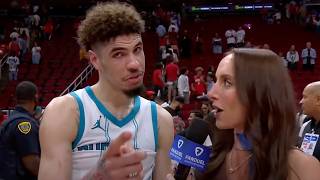 LaMelo Ball gives a shoutout to LaVar Ball before his interview 🤣  NBA on ESPN [upl. by Attwood]