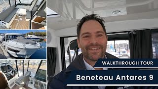 Beneteau Antares 9 Walkthrough Yacht Boat Tour on this 2022 Mercury Powered stunning Sports Cruiser [upl. by Layod]