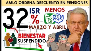 ISR 2024 MENOS 32 en PENSIONES a PARTIR DE MARZO Y ABRIL BIENESTAR SUSPENDIDO [upl. by Hilaria472]