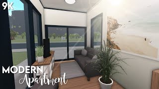 9k NoGamepass Modern Apartment  Bloxburg ROBLOX speedbuild [upl. by Huckaby38]