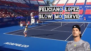 Feliciano Lopez serve in slow motion [upl. by Dnalyaw]