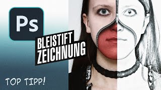 Photoshop  Bleistiftzeichnung aus Foto erstellen 3K [upl. by Utas]