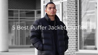 5 Best North Face Jacket Outfits  Mens Street Style  Winter 2021 [upl. by Hsuk]