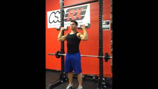 Dumbbell overhead press pronated grip [upl. by Laertnom]