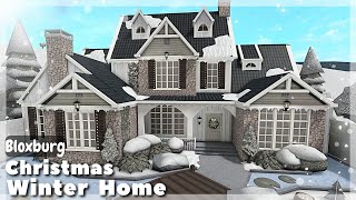 BLOXBURG Christmas Winter 2Story Home Speedbuild  Roblox House Build [upl. by Aihsak767]