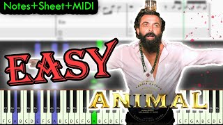 ANIMAL  ABRARS ENTRY  JAMAL KUDU  NotesSheetMIDI  EASY Piano Tutorial [upl. by Leary770]