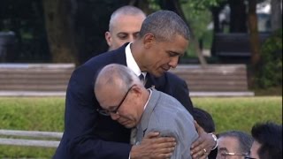 Hirshima Obama rencontre des survivants du bombardement [upl. by Euqinomad872]