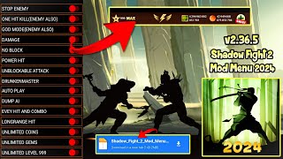 Shadow Fight 2 Mod Menu Apk 2365 Latest Version 2024 Unlimited Moneyamp Unlock All WeaponsMaxLevel [upl. by Amihc]