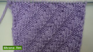 Punto REVERSIBLE en DIAGONAL KNITTING Tejido con dos agujas  Silvana Tim  195 [upl. by Elyr]