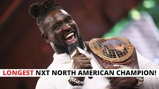 OBA FEMI BREAKS RECORD LONGEST NXT NORTH AMERICAN CHAMPION [upl. by Kathlin]