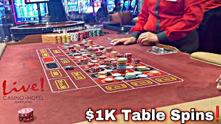 I Hit Big on The First Spin at Live Casino amp Hotel Maryland Roulette Tables 1K TABLE SPINS [upl. by Eelarat760]