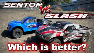 Traxxas Slash vs Arrma Senton Boost  Which is better Best 2wd short couse truck [upl. by Abana]