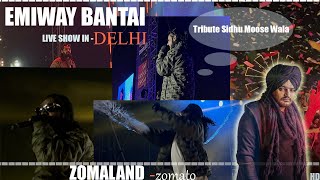 Emiway Bantai Live Concert In Delhi Zomaland 🔥 Tribute Sidhu Moose Wala Vlog [upl. by Asiole]