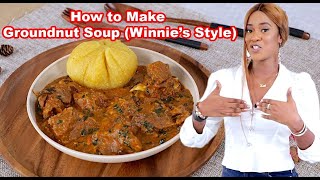 How to Make Groundnut Soup Winnies Style  Inspired By My Trip to GHANA🇧🇴  ZEELICIOUS FOODS [upl. by Burnight]