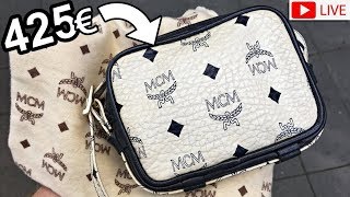 MCM Tasche für 8€ auf dem LIVE Flohmarkt gekauft  Geld verdienen mit Designer Tasche vom Flohmarkt [upl. by Yeleak]