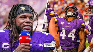 Josh Metellus reacts after the Minnesota Vikings defeat the San Francisco 49ers 🤩 [upl. by Ahsytal]