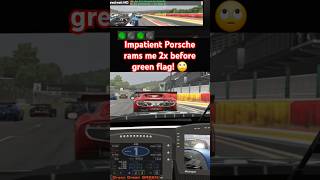 Porsche GT3 attempts to time the start at Spa and hits me twice shorts [upl. by Lonne]