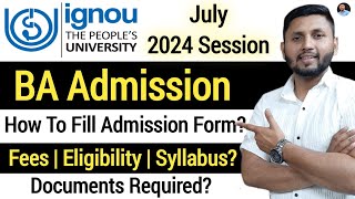 Ignou BA Admission 2024  Ignou Admission 2024 July  Ignou BA Admission Process  Ignou BA 2024 [upl. by Yatnohs]