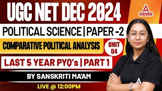 UGC NET Political Science Paper 2  Unit 4 Comparative Political Analysis Last 5 year PYQs Part 1 [upl. by Eseuqcaj]