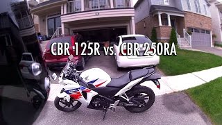 Honda CBR125R vs CBR250R Comparison Review [upl. by Leisha443]