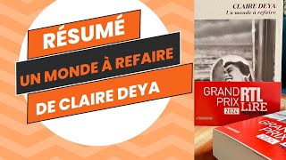 Résumé du livre Un monde à refaire  Grand Prix RTLLire 2024 [upl. by Alekal]