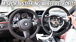 BMW F30 M SPORT STEERING WHEEL RETROFIT [upl. by Heisel513]