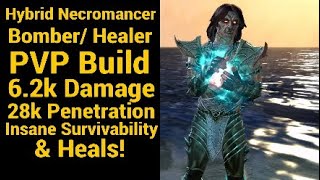 ESO PVP  Necromancer BomberHealer PVP Build  Unkillable Healing Hybrid Bomber [upl. by Nylessej]