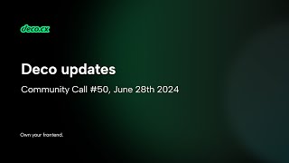 Deco Updates  Community Call 50  June 28 24  Brazilian Portuguese 🇧🇷 [upl. by Tehc]