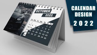 How to make New Year 2022 Desk Calendar Calendar design Template in Photoshop CC [upl. by Lytsirk]