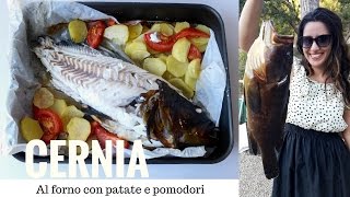 CERNIA AL FORNO con patate e pomodori  RICETTE DI GABRIIT [upl. by Rozelle]