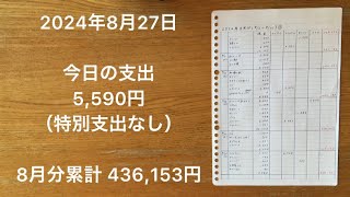 【家計簿】2024年8月27日 今日の支出一昨日のNHKのど自慢、合格者続出の異例な回でした。「NOけんか」うちわで応援する彼女さんや、ピンヒールをきれいに履きこなす82歳の女性が印象的な回でした。 [upl. by Oicaro]