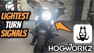 HOGWORKZ Street Glide LED Fork Turn Signals  Build Series  Part 20 [upl. by Ailicec]