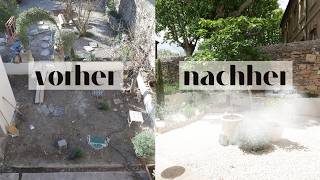 UNSERE FRANZÖSISCHE TERRASSE IST FERTIG   VorherNachher  Mediterrane Gartengestaltung [upl. by Haggar]