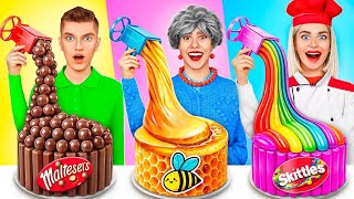 Me vs Grandma Cooking Challenge  Cake Decorating Sweet Challenge by YUMMY JELLY [upl. by Creight]