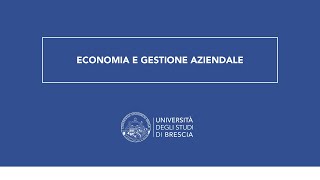 ECONOMIA E GESTIONE AZIENDALE [upl. by Elburt891]