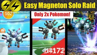 Pokemon Go  How to Solo Magneton Raid Boss using Only 2x Pokemon [upl. by Orlando982]