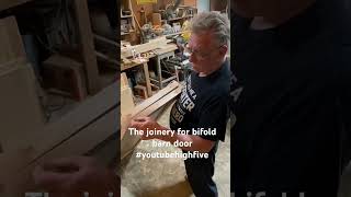 The Joinery For Bifold Barn Door carpenter carpentry woodworking youtube youtubeshorts joinery [upl. by Nwahsar]